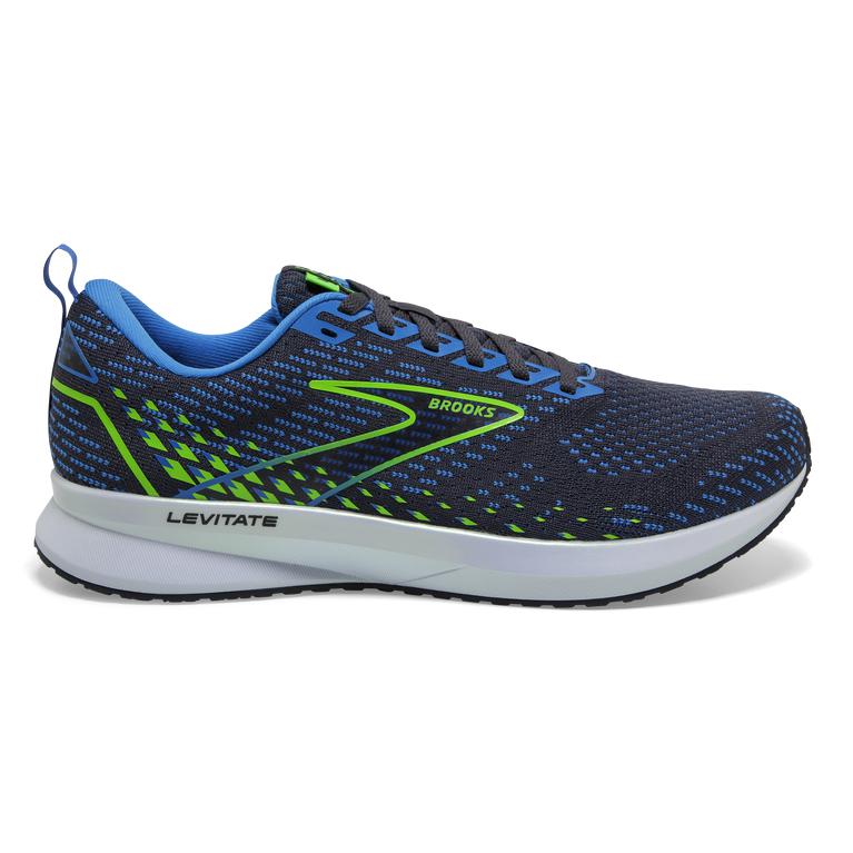 Brooks Levitate 5 Men's Road Running Shoes - India Ink/Blue/Green Gecko (98713-VHWP)